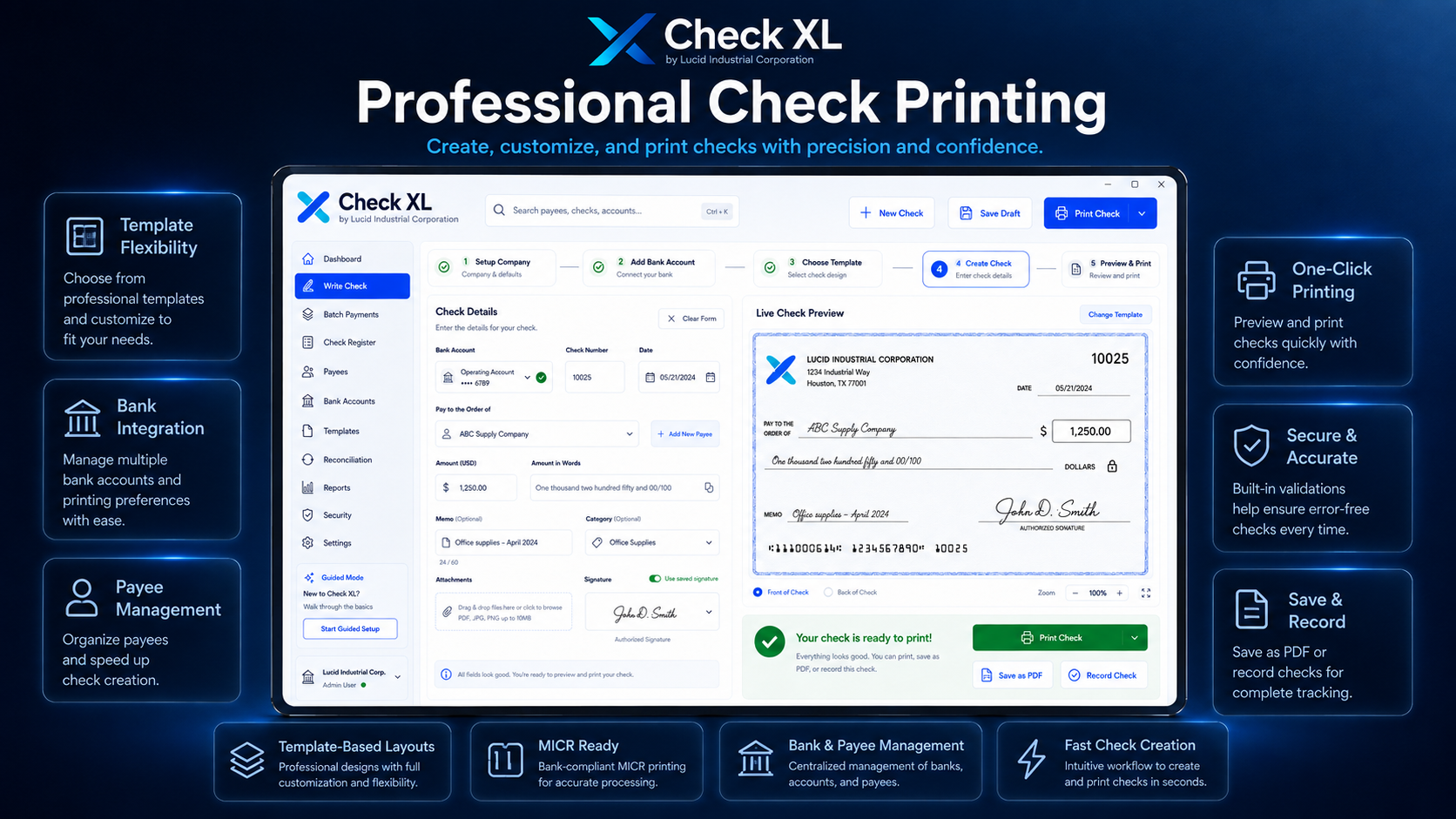 Professional Check XL check printing