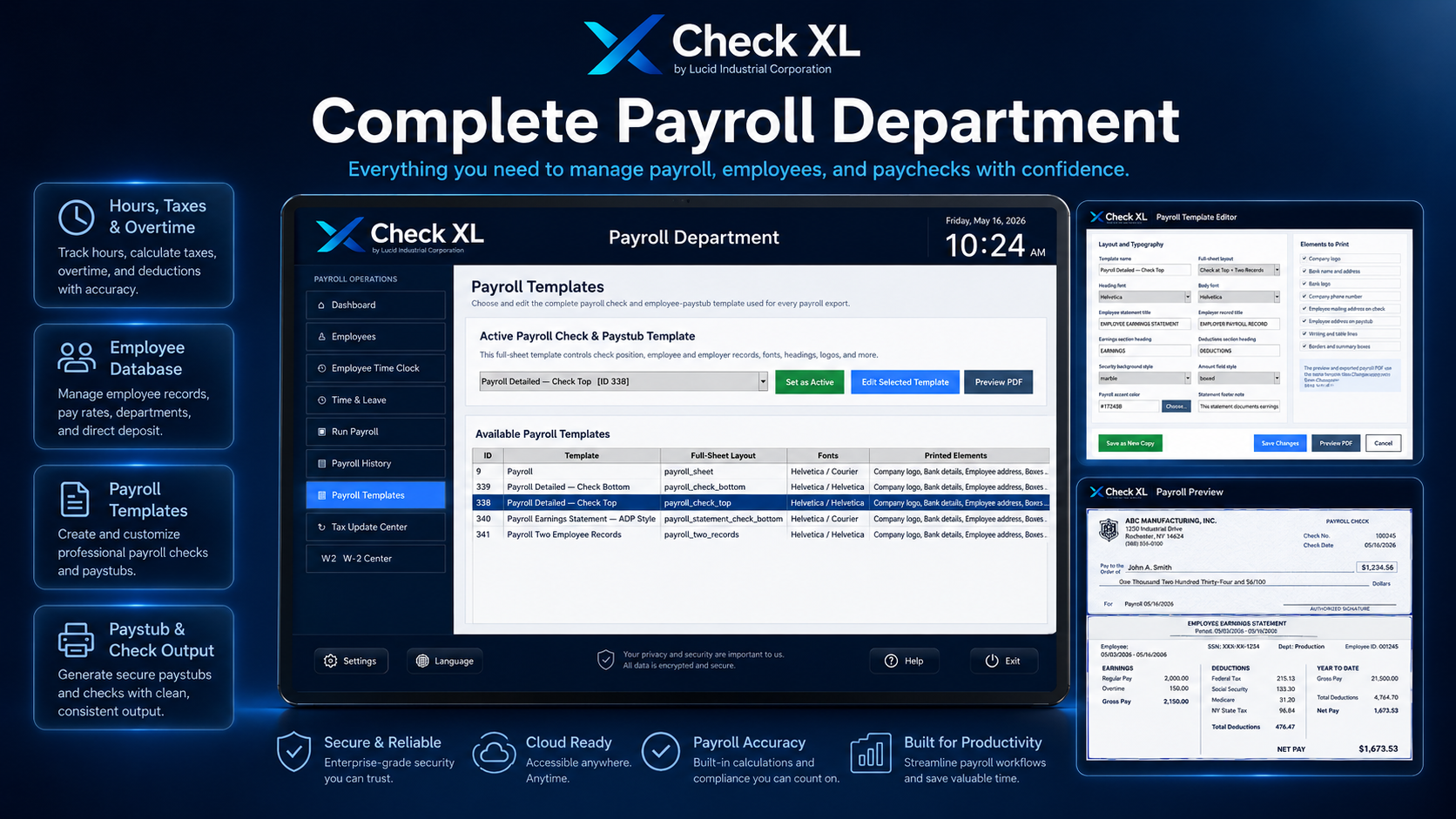 Check XL Payroll Department