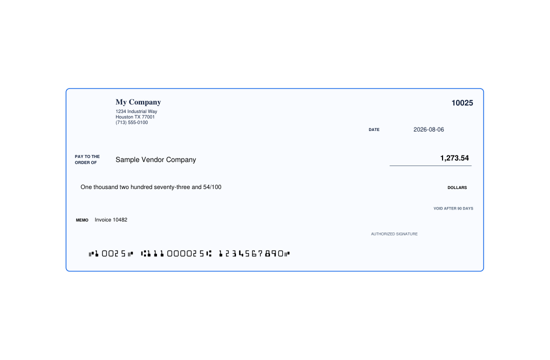 Clean Slate Check XL template preview