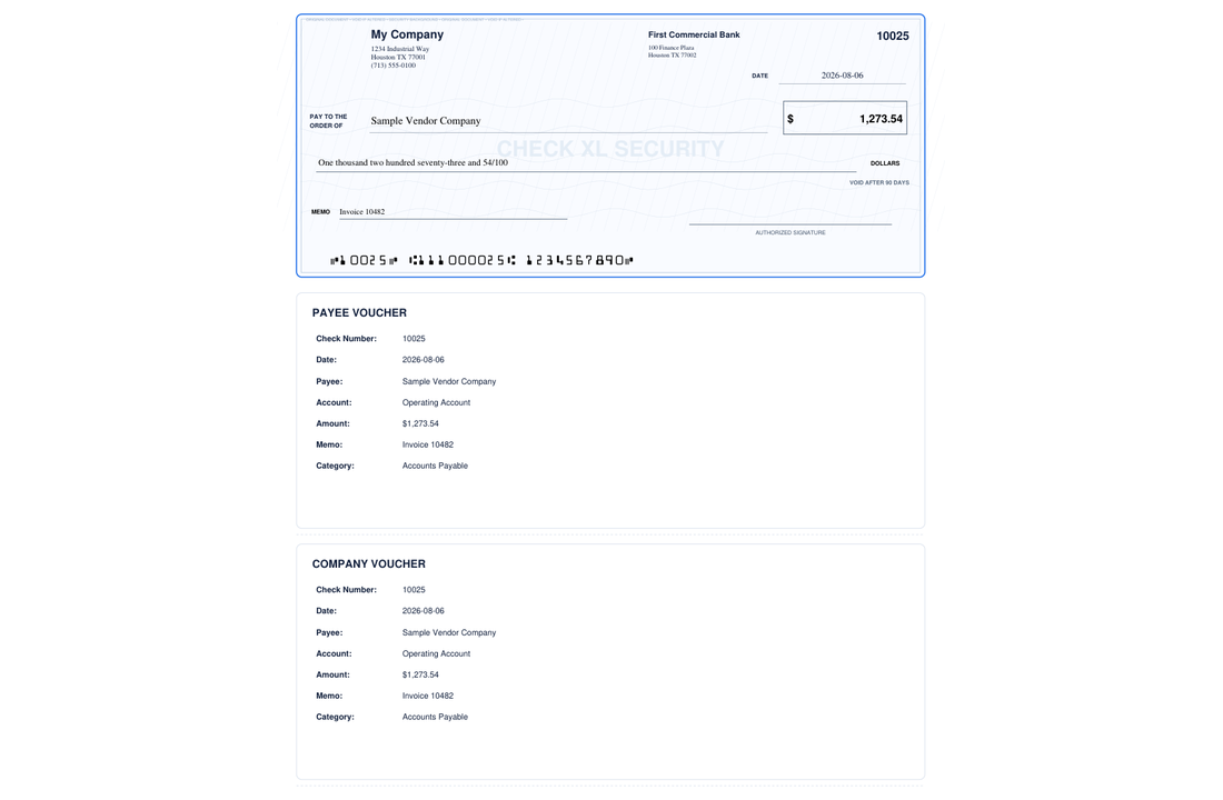 Modern Blue Business Check Check XL template preview