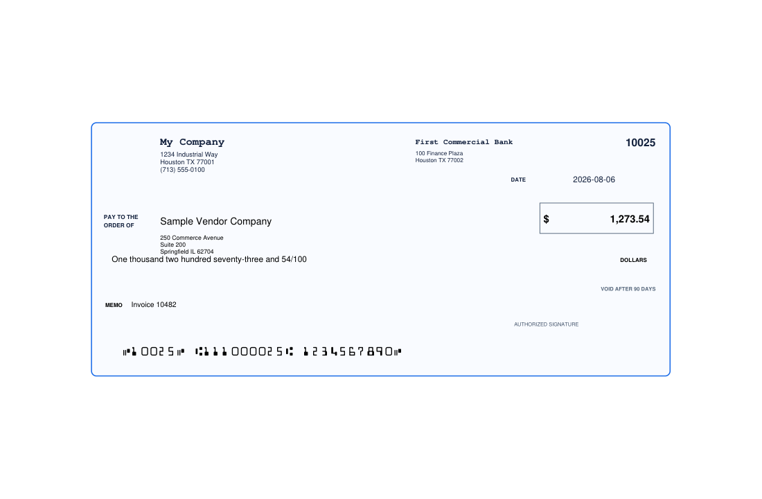 Modern Corporate Check XL template preview