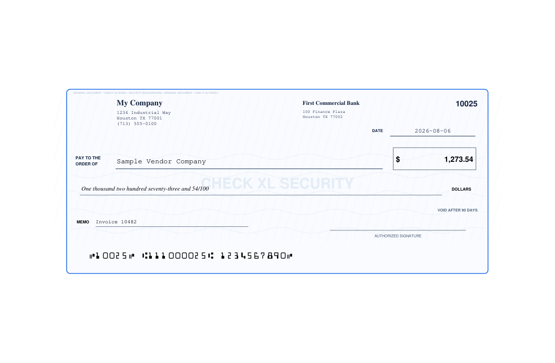 Personal Classic Check XL template preview