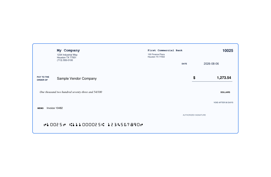 Personal Modern Check XL template preview
