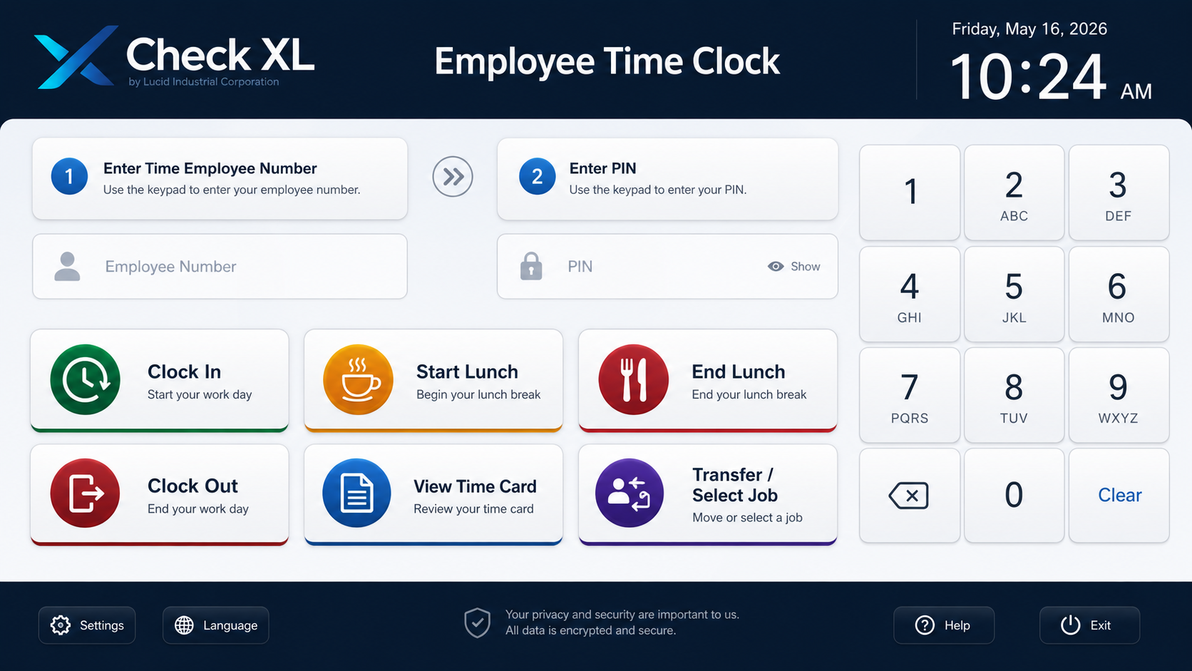 Check XL Employee Time Clock